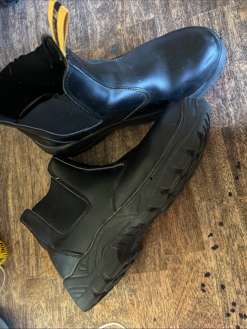 Men's Black Chukka Work Boots with Pull Tab